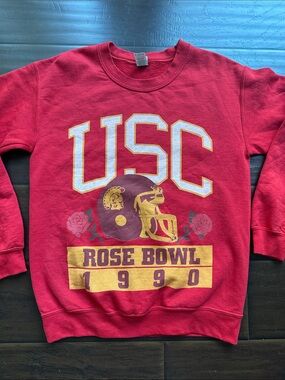 USC | Vintage Men’s Small Red 1990 Rosebowl Trojans 🏈 Crewneck Sweatshirt